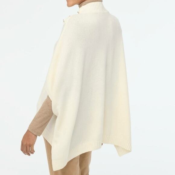 NWT J. Crew Dolman Sweater Poncho Ivory One Size - Picture 3 of 10